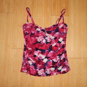Calvin Klein Size M Pink Red Swimsuit Bathing Suit Top Swimwear Adjustable Strap